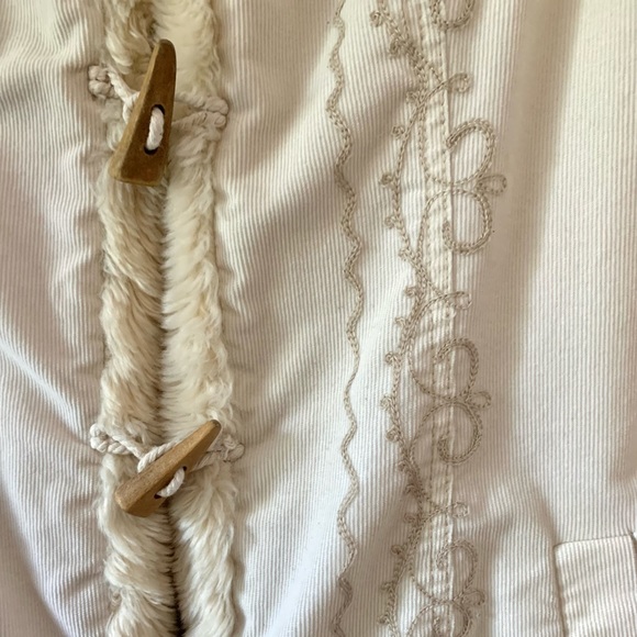 Free People Fur Lined Cream Corduroy Coat - Picture 3 of 6